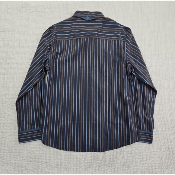 English Laundry Blaque Label Shirt Men's Large Black Blue Stripes NWT Arrogant - Picture 12 of 16